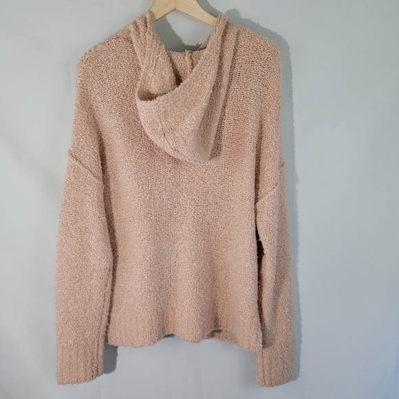 A New Day Women's Baby Pink Wool Blend Hooded Sweater Sz M Fall Winter Barbie - Picture 6 of 11